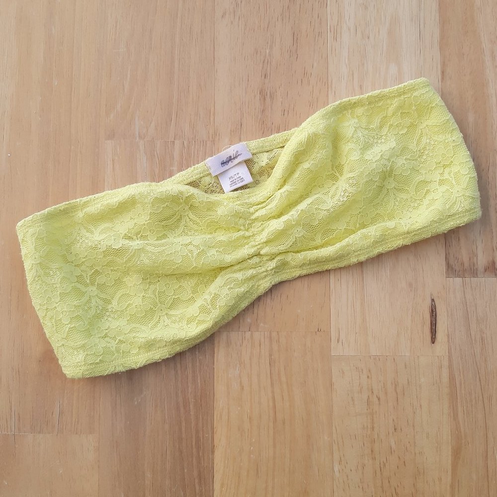 Aerie yellow lace bandeau bralette, xs size